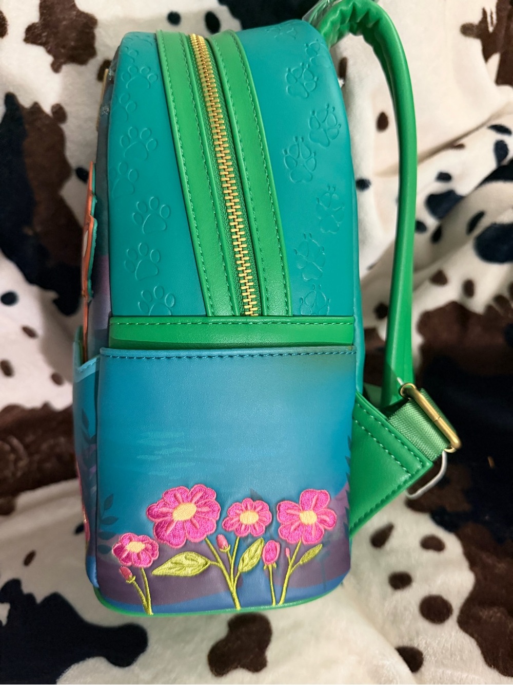 Loungefly Teal fox and hound Woodland Mini Backpack - Picture 3 of 6